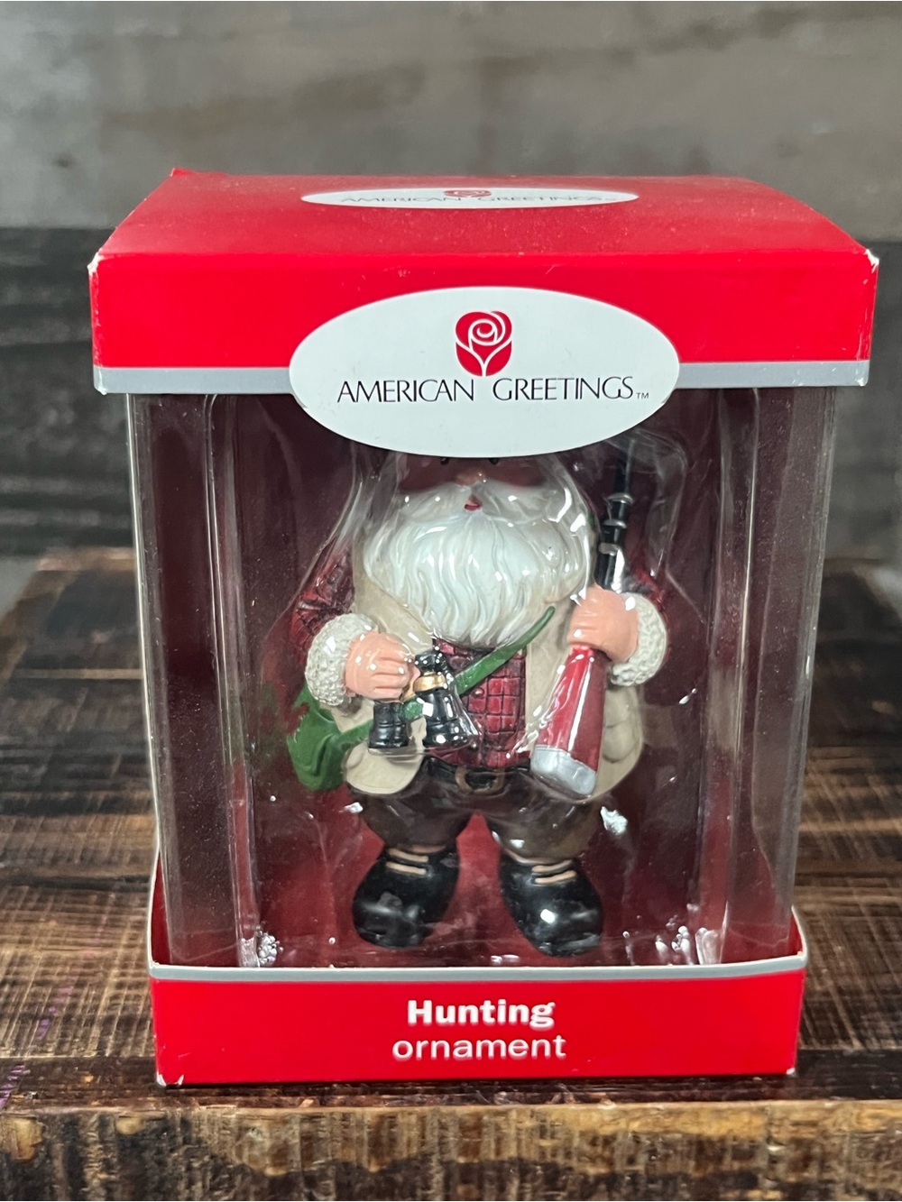 American Greeting 2010 Hunting Binoculars Santa Holiday Christmas Ornament